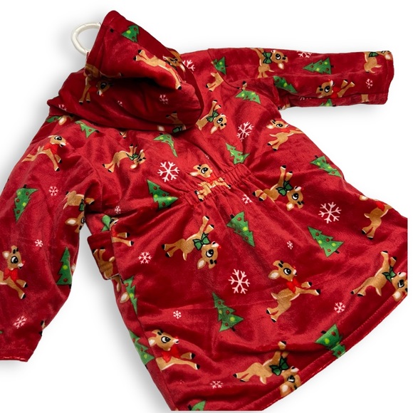 Rudolph The Red Nosed Reindeer Infant Plush Robe Size 0-9 Months - Picture 5 of 11